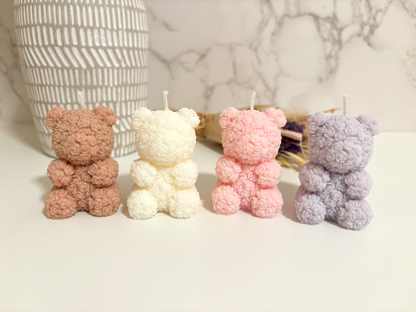 Mini Rose Bear Candle