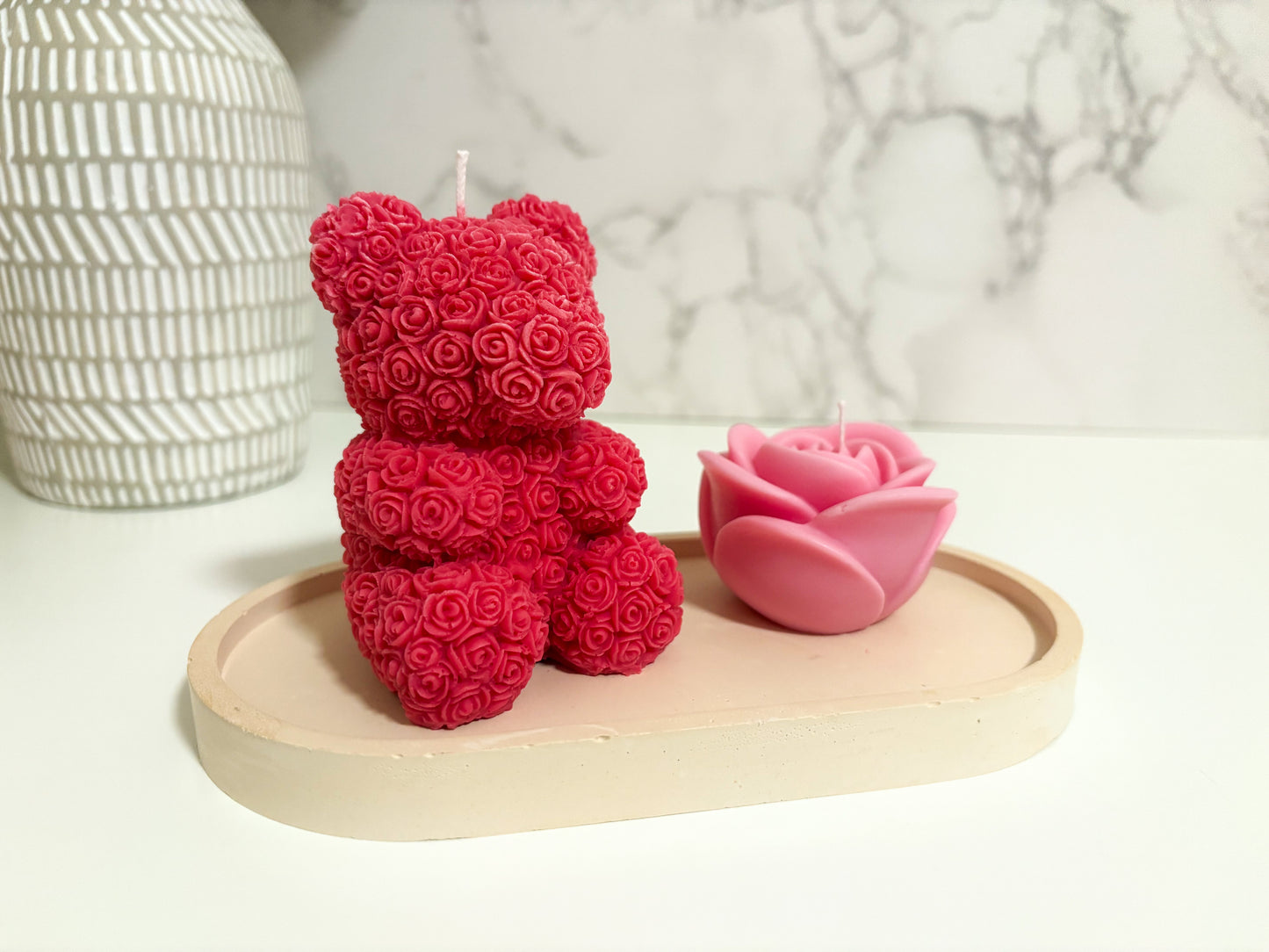Rose Bear Candle